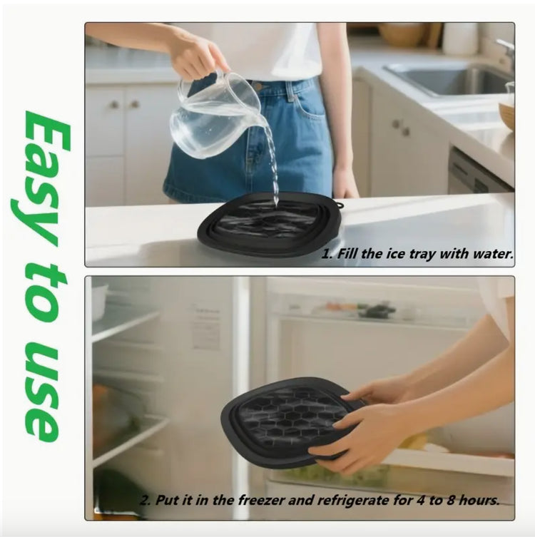 Facial Ice Bath Bowl – Foldable Silicone Cold Therapy Skincare Tool (Black)