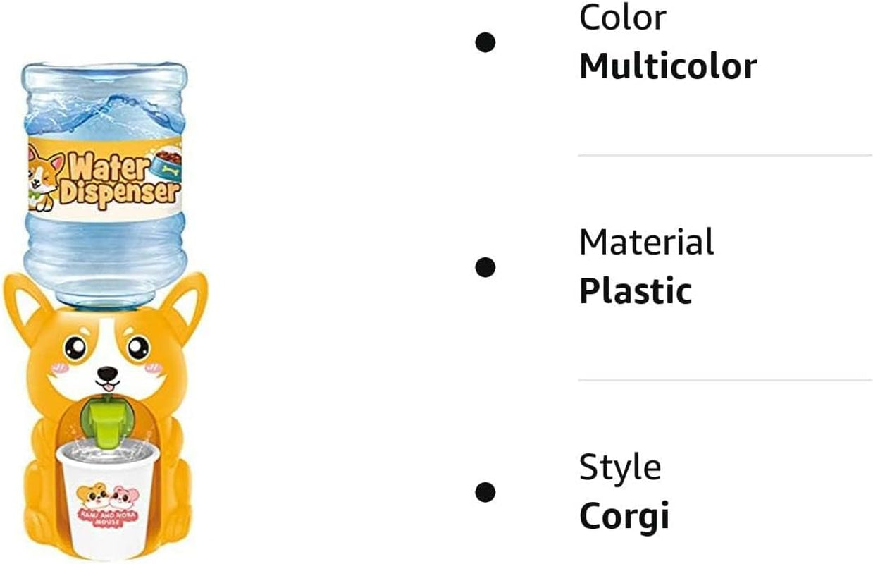 Mini Water Dispenser Toy for Kids - Lovely Cartoon Animal Shaped Water Machine Drinking Fountains Toys (Corgi)
