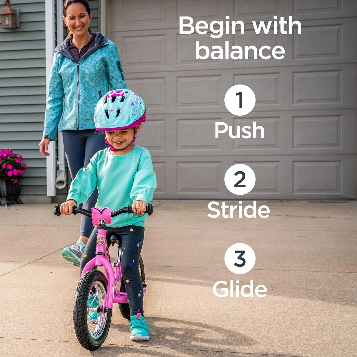Balance Bike, 12 Inch Bike for Kids Ages 2-4, Durable Steel Frame, Padded Seat, Cushioned Grips, Adjustable Seat Grows with Your Child, No Training Wheels Needed, Training Bicycle for Kids