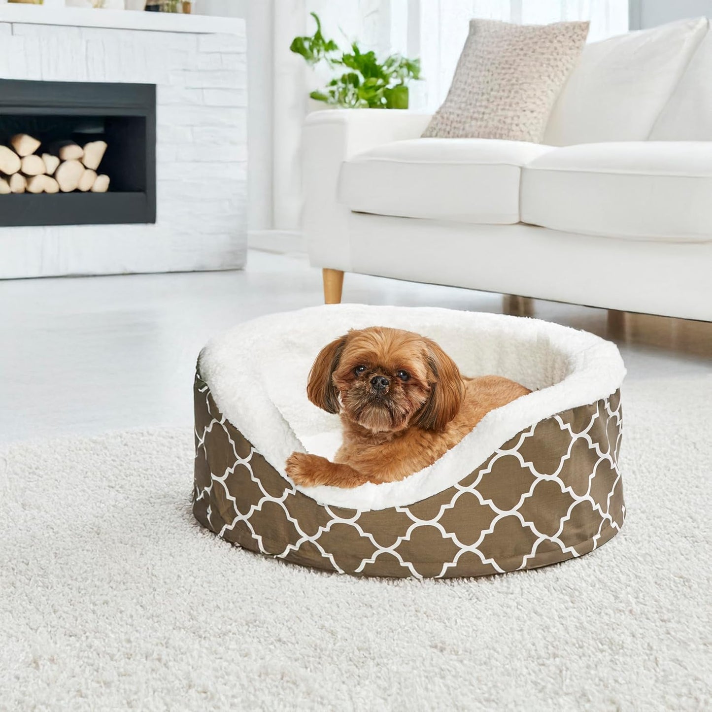 Orthoperdic Egg-Crate Nesting Pet Bed W/ Teflon Fabric Protector, Small Brown