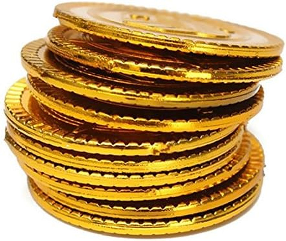 100Pcs Plastic Play Coins Gold Pirate Treasure Hunt Coins Toys for Kids Party Theme Props Decoration,Party Favor,Lucky Draw Games, Great for Kids, Toddlers, Teachers