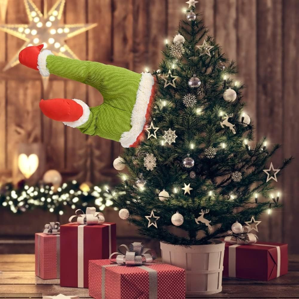 Christmas Thief Wreath Elf Stuffed Legs Tree Topper Decorations Plush Legs Xmas Hanging Ornaments Indoor Outdoor Decor Party Supplies