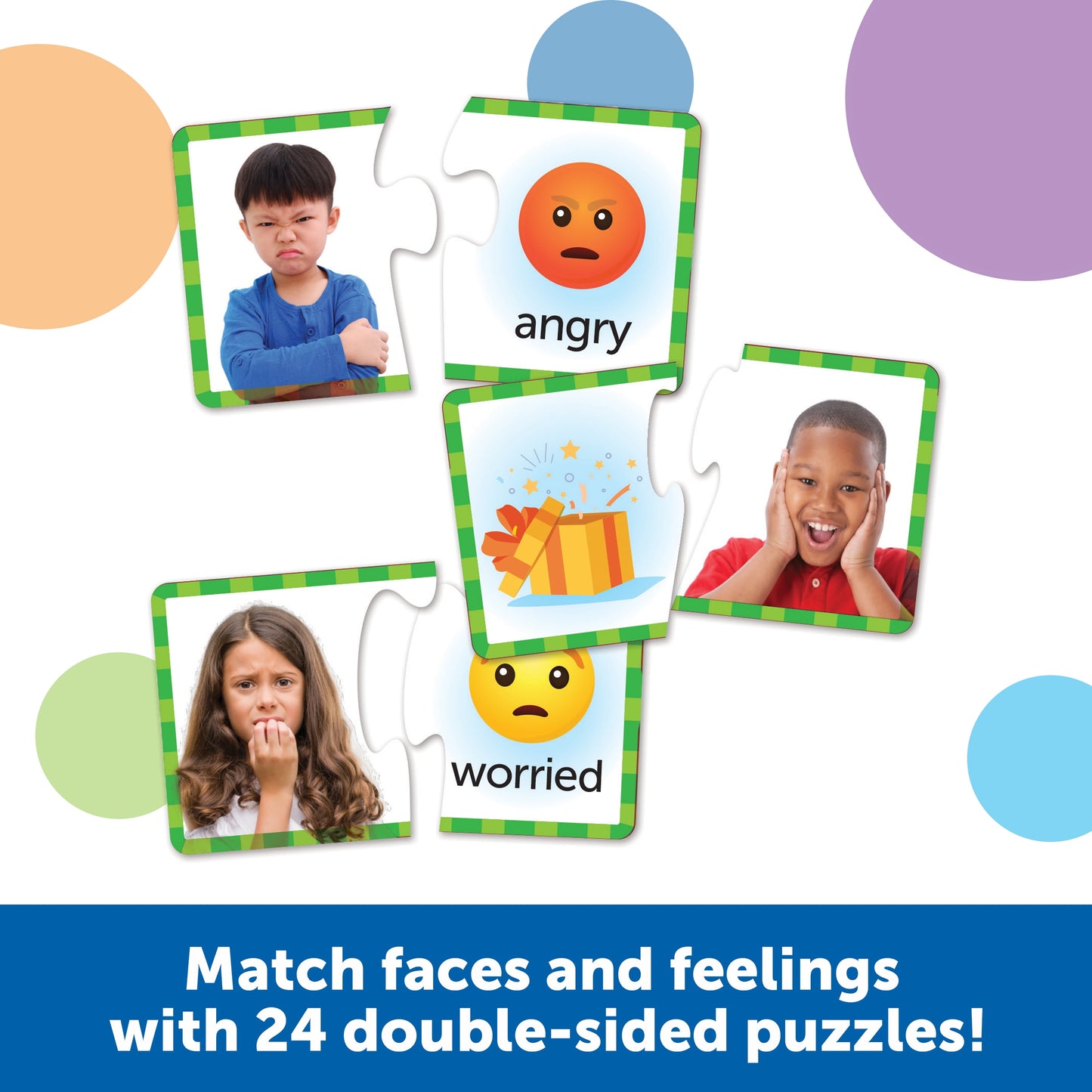Feelings & Emotions Puzzle - Educational Puzzles for Kids Ages 3+, Social Emotional Games for Toddlers