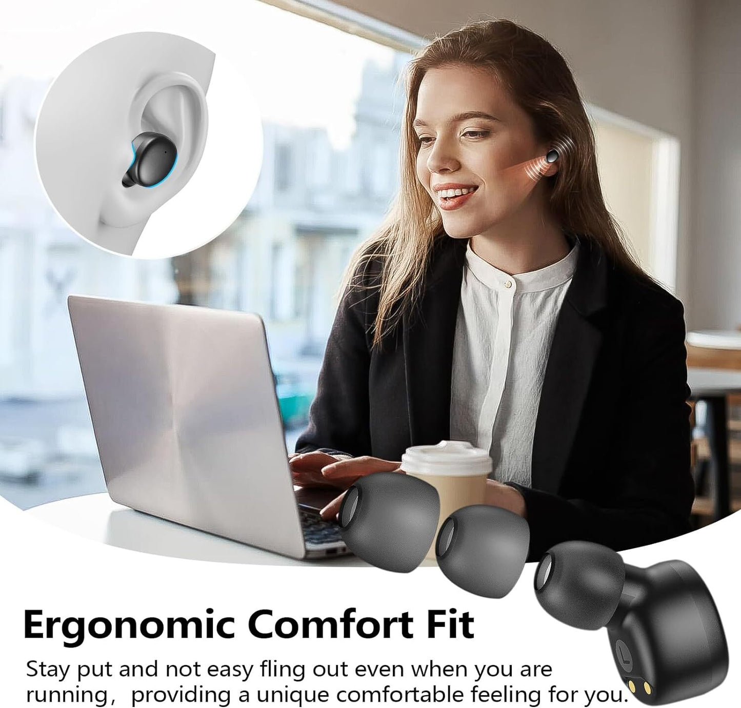 Wireless Earbuds Bluetooth 5.3 in Ear Buds Light-Weight Headphones,Dee