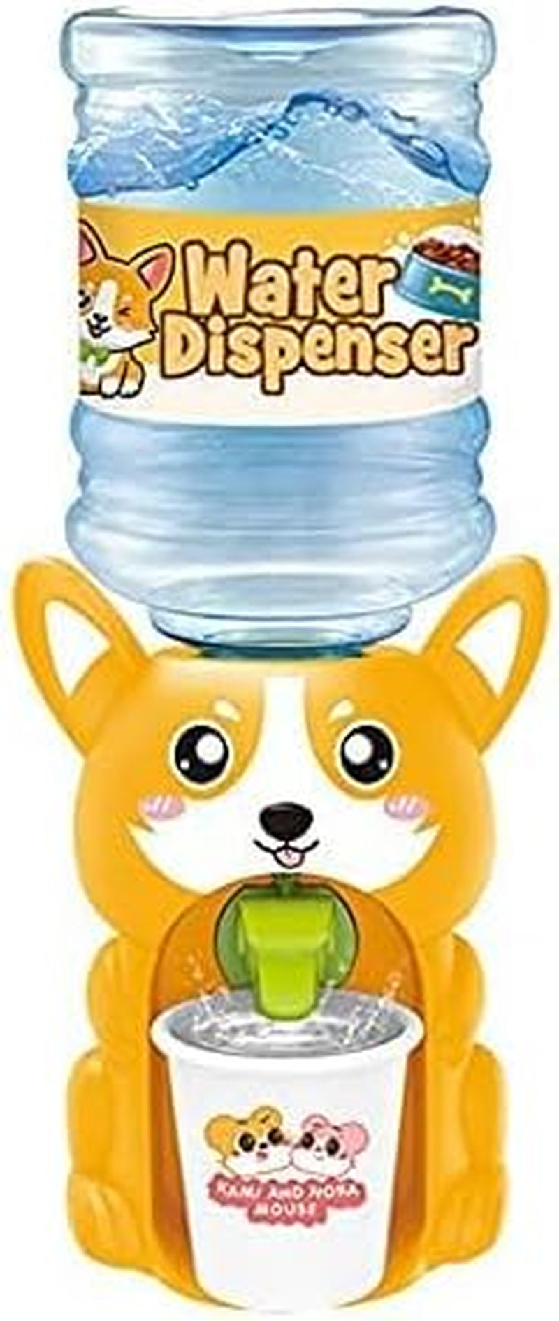Mini Water Dispenser Toy for Kids - Lovely Cartoon Animal Shaped Water Machine Drinking Fountains Toys (Corgi)
