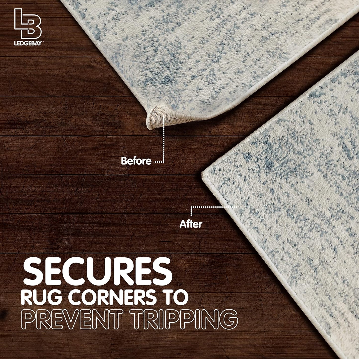 Rug Pad Grippers for Area Rugs Pack of 25 Reusable, No Skid, Washable, Anti-Slip Pads, Rug Gripper for Hardwood Floors and Tile with Double-Sided, Self Adhesive Rug Tape to Keep Rugs Flat