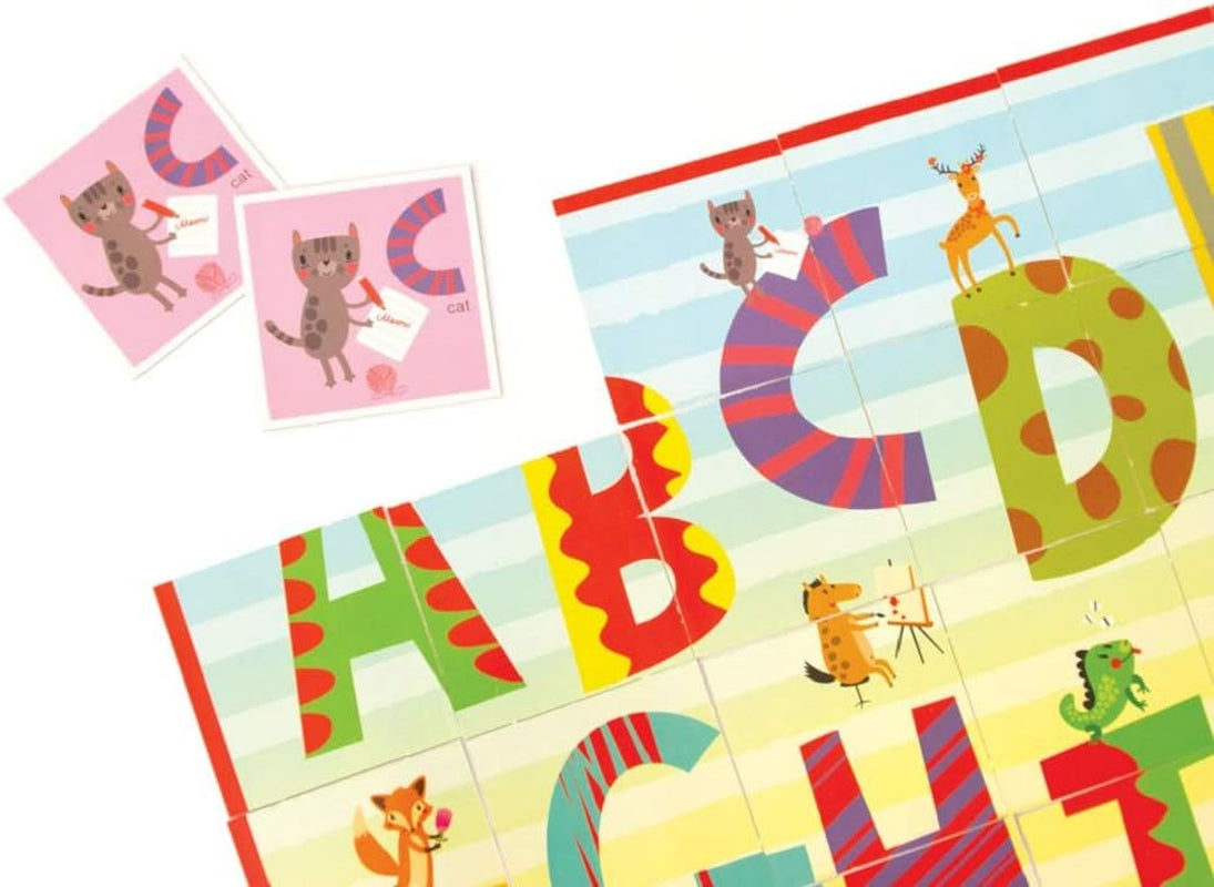 Match It UP! Animals Preschool Alphabet Matching & Puzzle Card Game for Kids