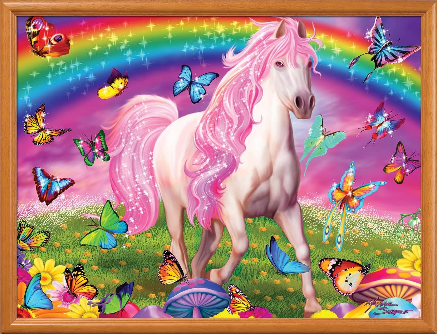 300 Piece EZ Grip Glow in the Dark Jigsaw Puzzle - Rainbow World - 18"X24"