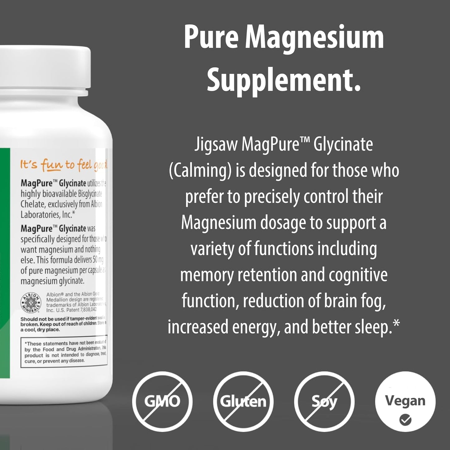 Magpure Glycinate | Premium Magnesium Glycinate Capsules | 120 Servings