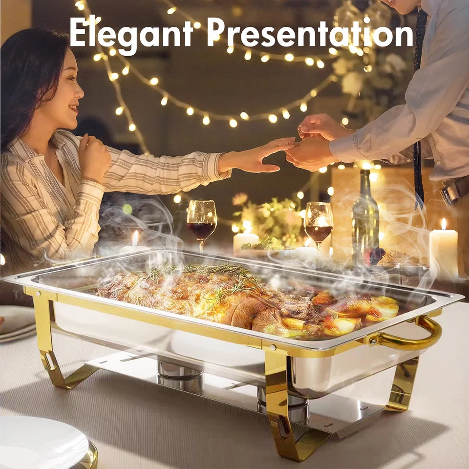 Elegant Stainless Steel Chafing Dish Set 4-Pack