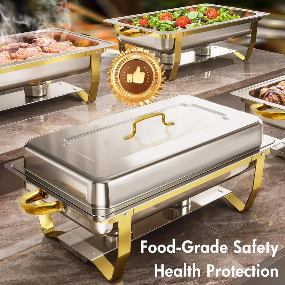Elegant Stainless Steel Chafing Dish Set 4-Pack