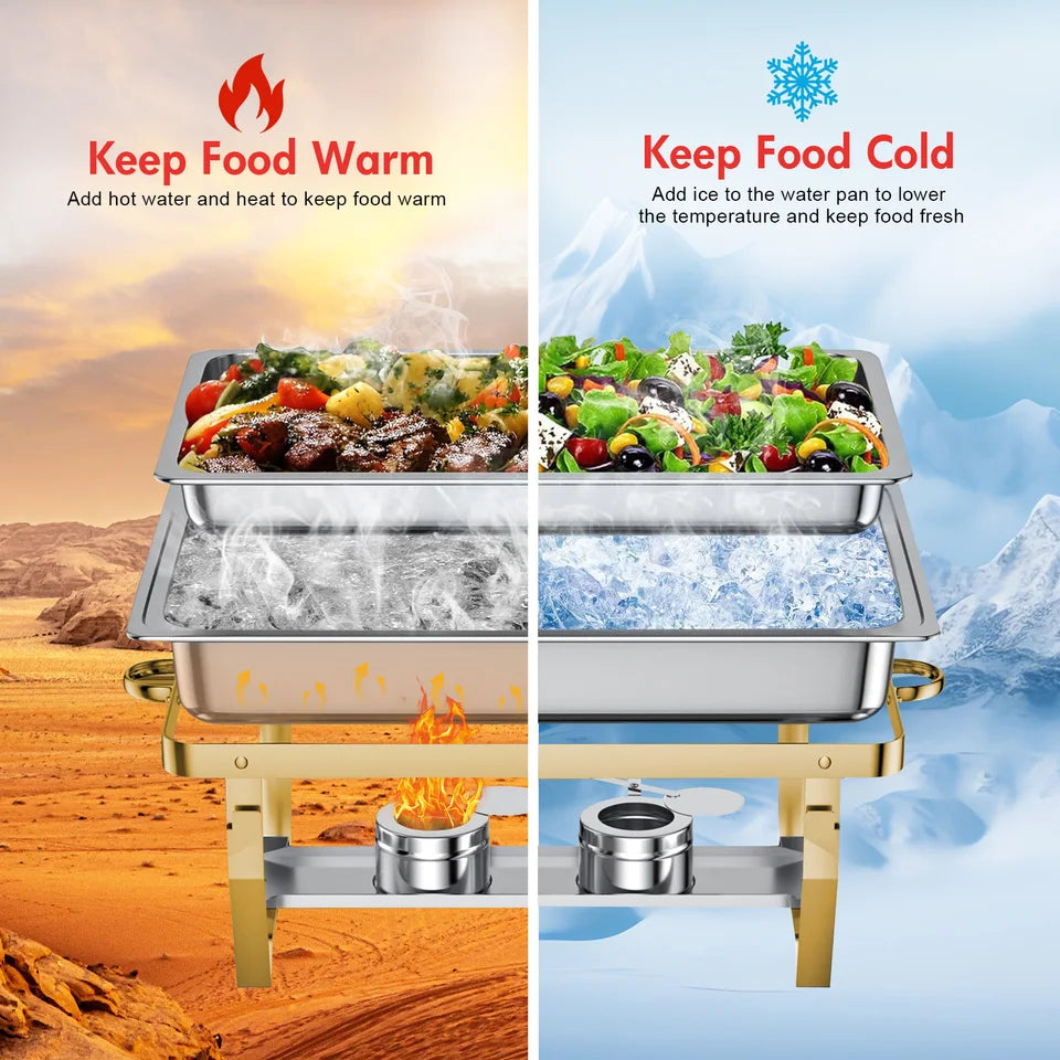 Elegant Stainless Steel Chafing Dish Set 4-Pack