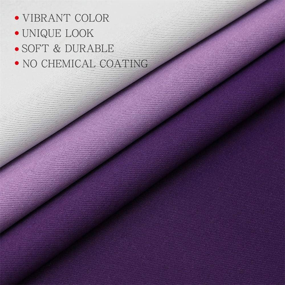 Blackout Curtains & Drapes for Bedroom Living Room 84 Inches Long Purple and Greyish White Room Darkening Window Treatments Ombre Thermal Insulated Light Blocking Grommet Backdrop 2 Panels Set