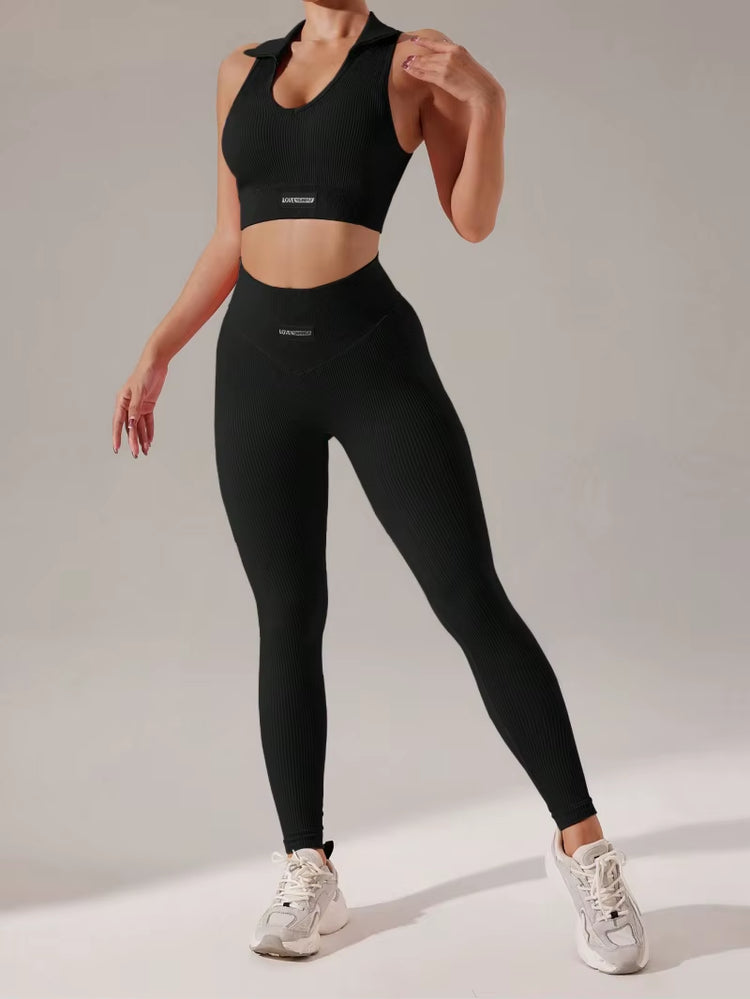 2Pcs Gym Seamless Yoga Set Women Beauty Back Sports Bra+ Hip Lifting Leggings Workout Set Breathable Fitness Set Gym Clothing