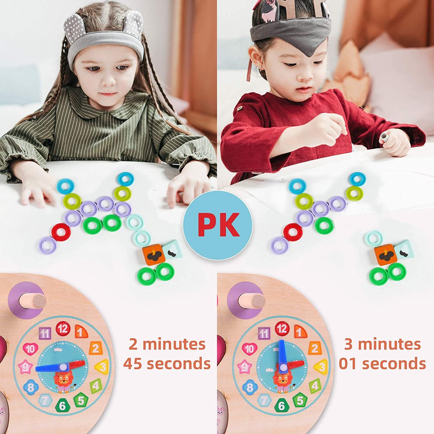 Preschool Educational Learning Montessori Toys for Kids, Toddler Puzzles Number Shape Sorter Counting Stacker with Clock Weather, Boys Girls Activities Math Game Gift for Age 3 4 5 Years