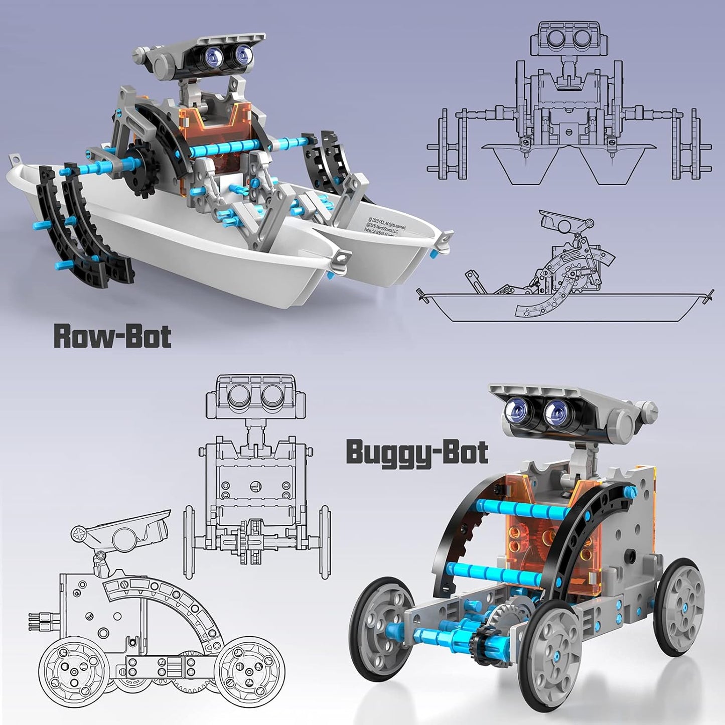 12-In-1 Solar Robot Toys, STEM Education Activites Kits for Kids 8-12, 190 Pieces Building Sets