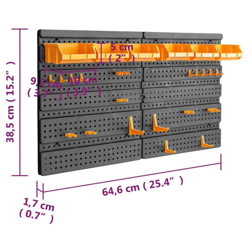 Tool Wall 25.4"X15.2" 26 Tool Holders PP