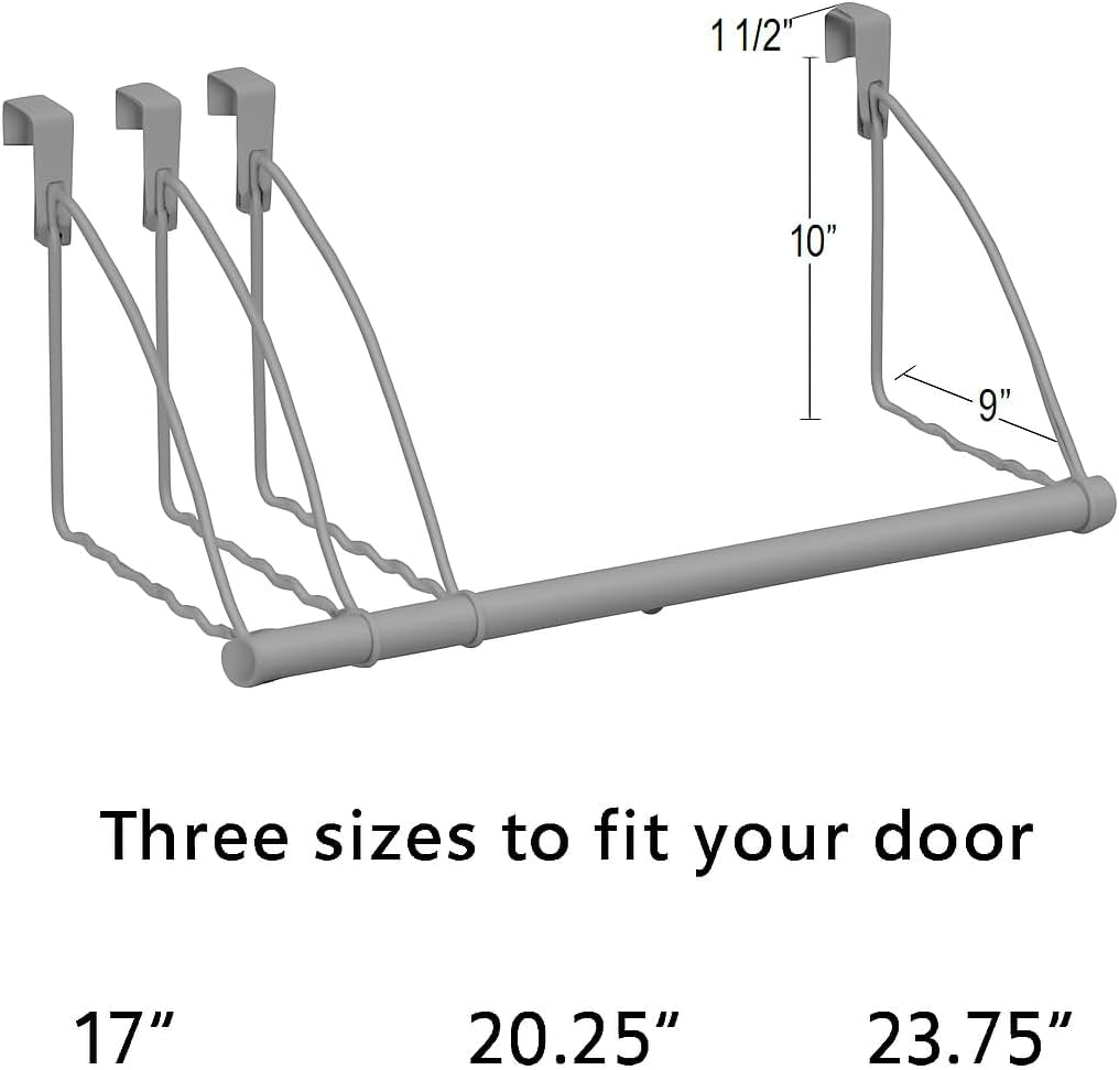 over the Door Hanger - Door Rack Hangers for Clothes - Space Saving Designed for Bedroom & Bathroom - Ideal for Clothes & Towels - Drying Rack, Gray