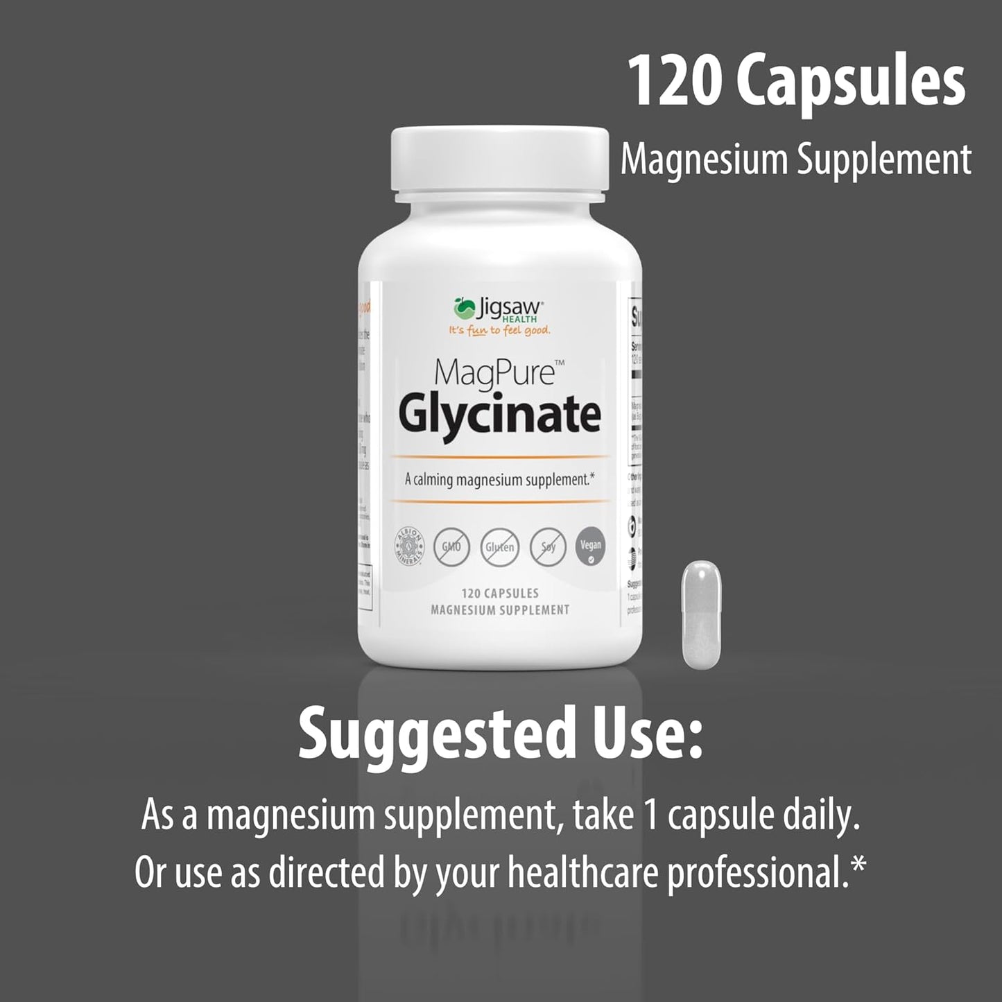 Magpure Glycinate | Premium Magnesium Glycinate Capsules | 120 Servings