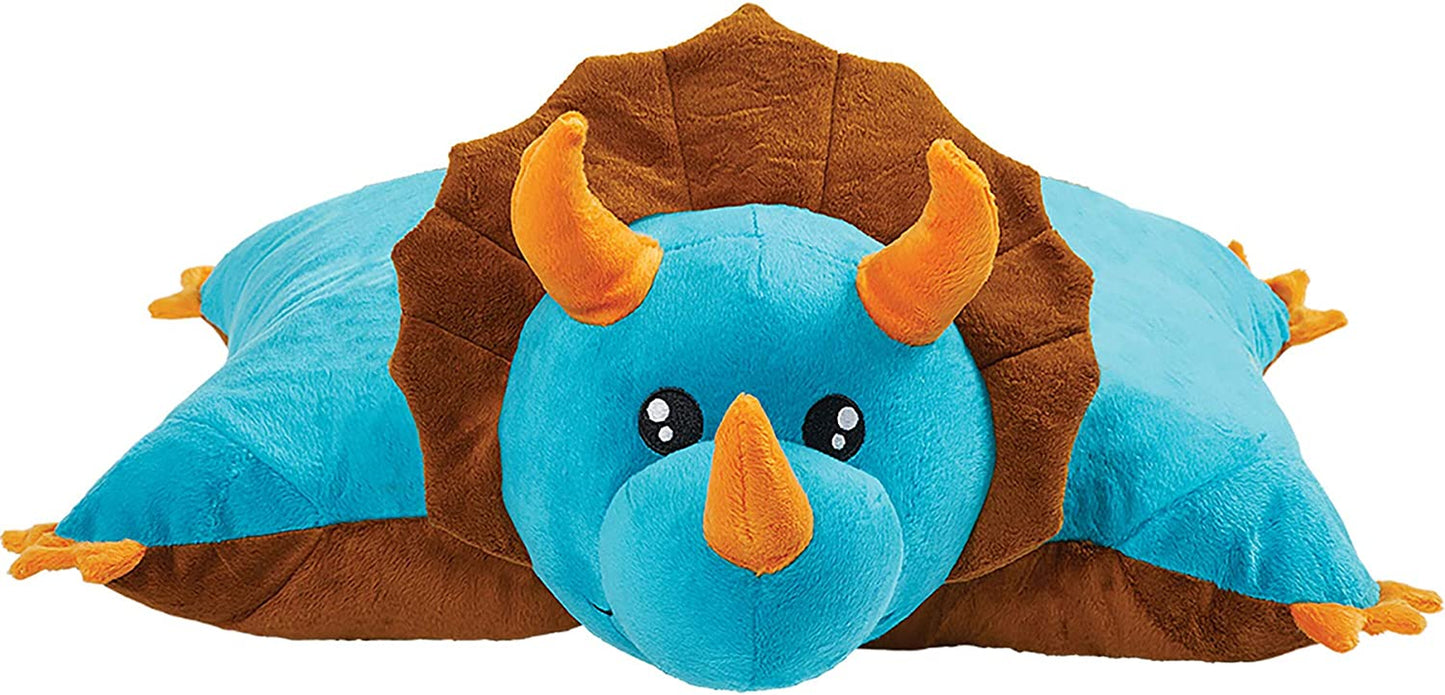 Triceratops Blue Dinosaur, 18" Stuffed Animal Plush Toy