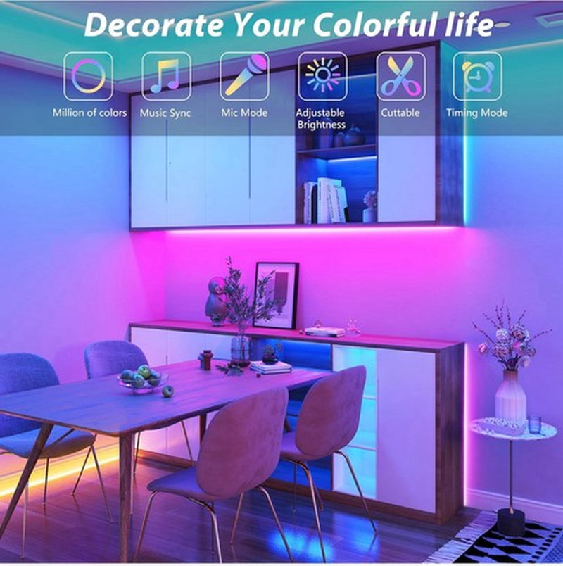 50 Ft LED Strip Lights, Smart Light with App Remote Control, RGB LED 1 ROLL 50Ft