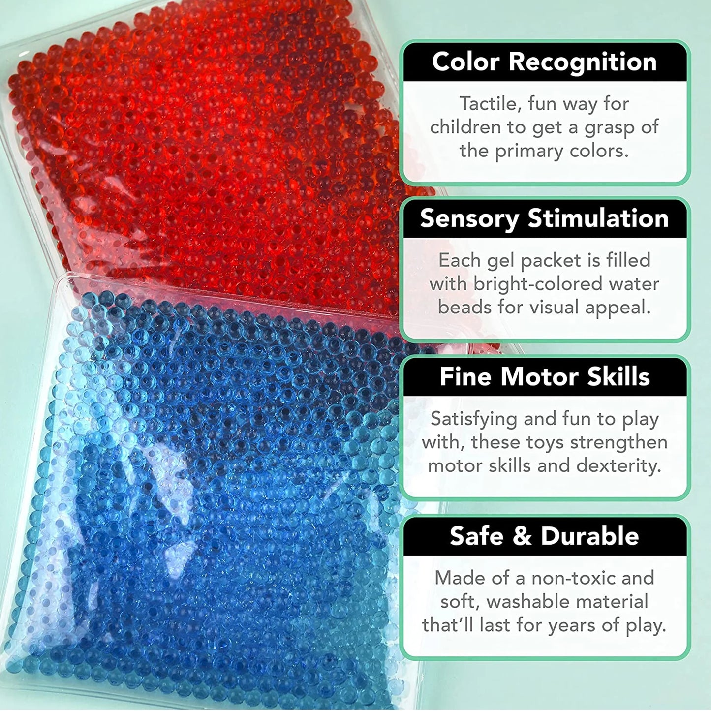 Water Gel Beads Shapes Squishy Toy for Sensory Play Kids Stuff 4 Pack