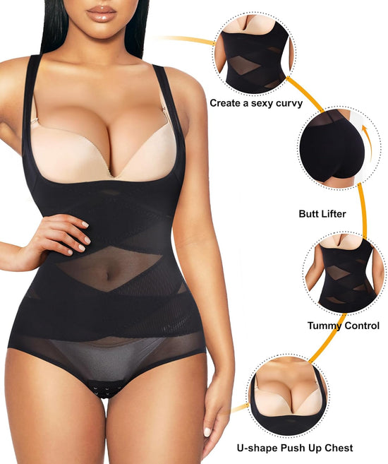 Shapewear Bodysuit for Women Tummy Control Butt Lifter Panty Hi-Waist Trainer Stomach Body Shaper Slimming Girdles