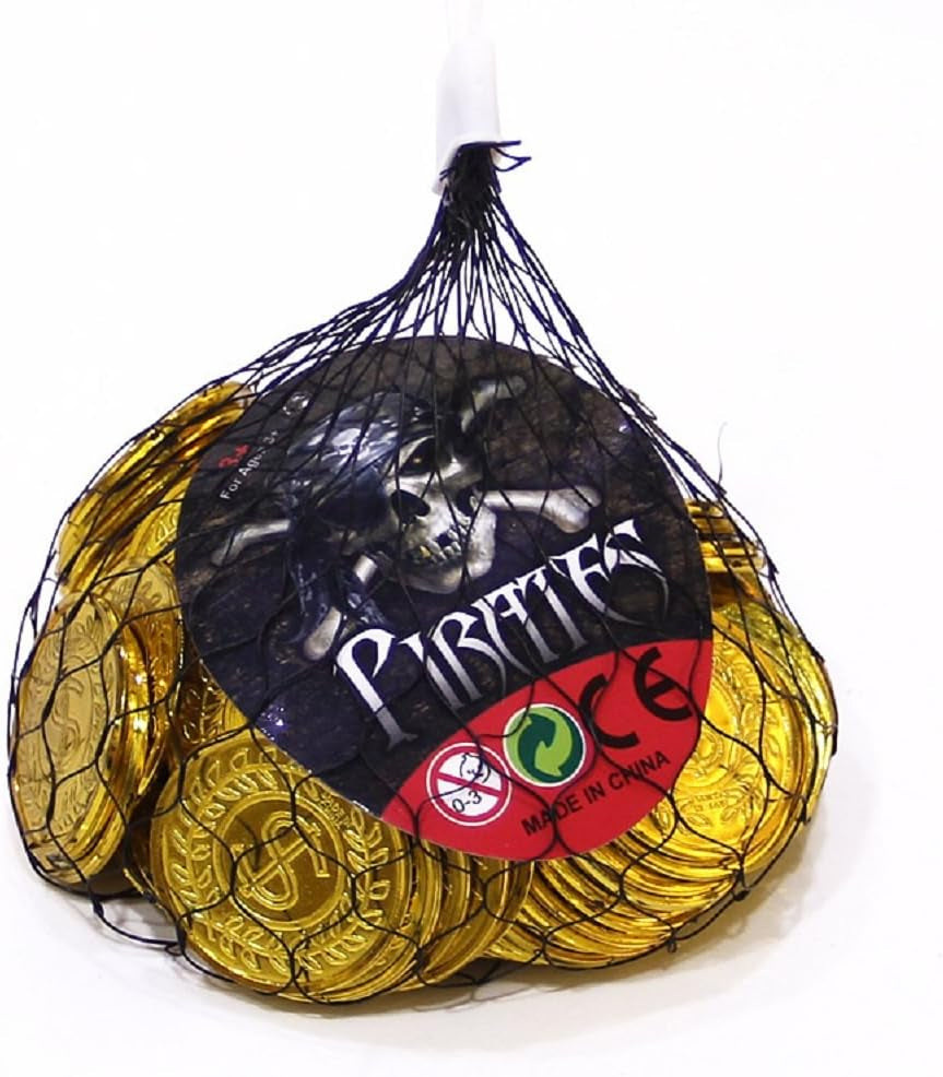 100Pcs Plastic Play Coins Gold Pirate Treasure Hunt Coins Toys for Kids Party Theme Props Decoration,Party Favor,Lucky Draw Games, Great for Kids, Toddlers, Teachers