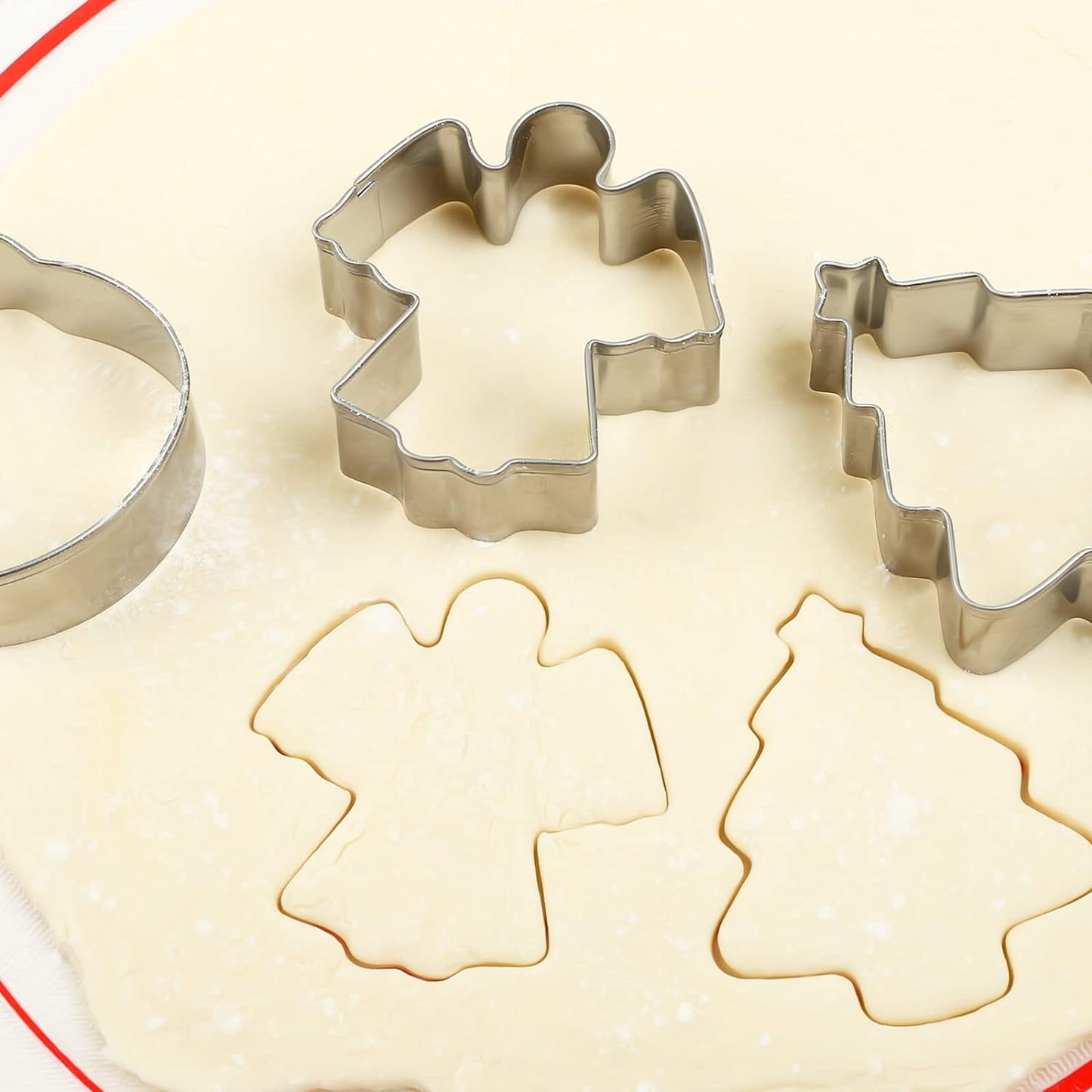 10 Pieces Christmas Cookie Cutter Set - Snowflake,Santa Claus, Gingerbread Holiday Cookie Cutters for Xmas Winter Holiday Party