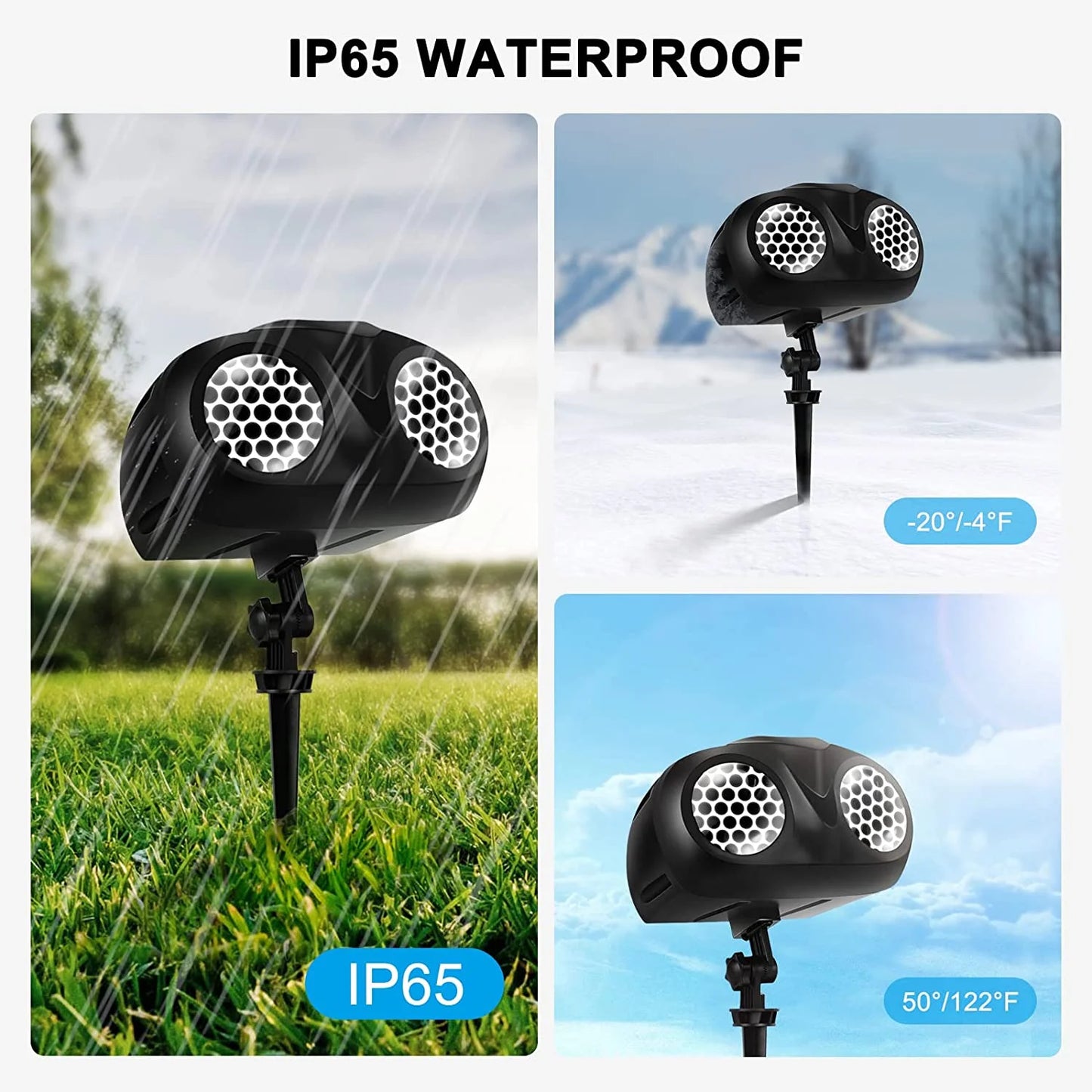 Waterproof Projector Lights with Remote Control, Lawn Stake & Indoor Base