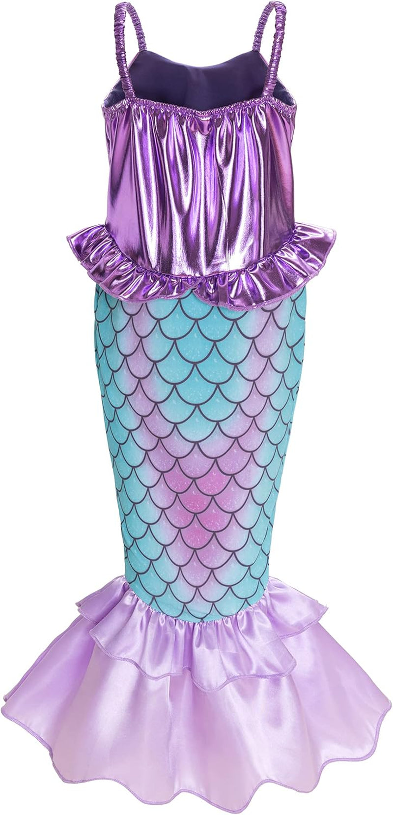 Girls Mermaid Costume Princess Dress up with Accessories Purple, 5T