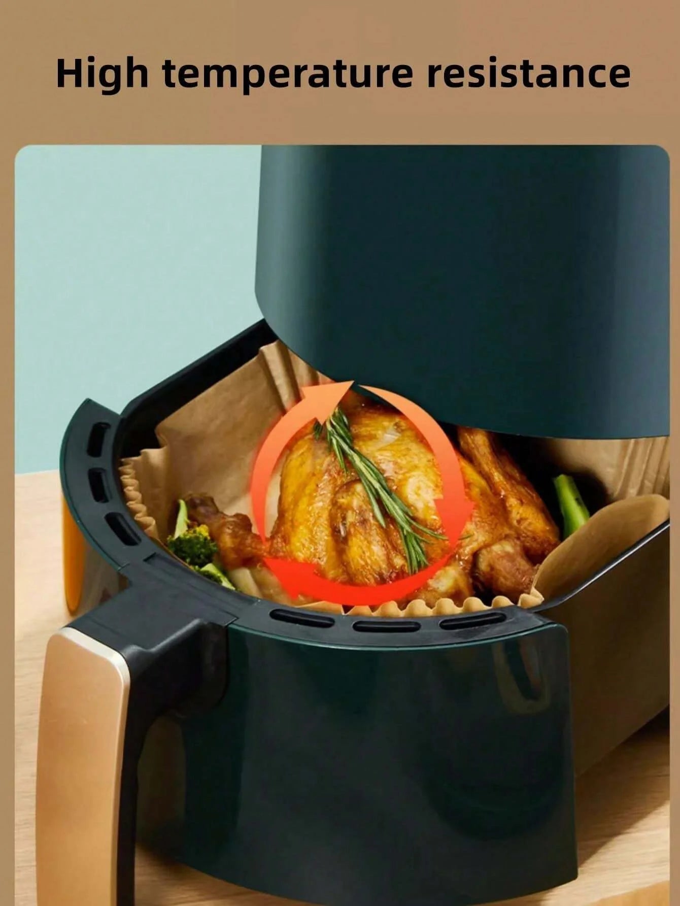 10-200Pcs Disposable Air Fryer Paper Non-Stick Kitchen Baking Airfryer Mat Oilproof Micro-Wave Barbecue Pad Baking Paper Liner