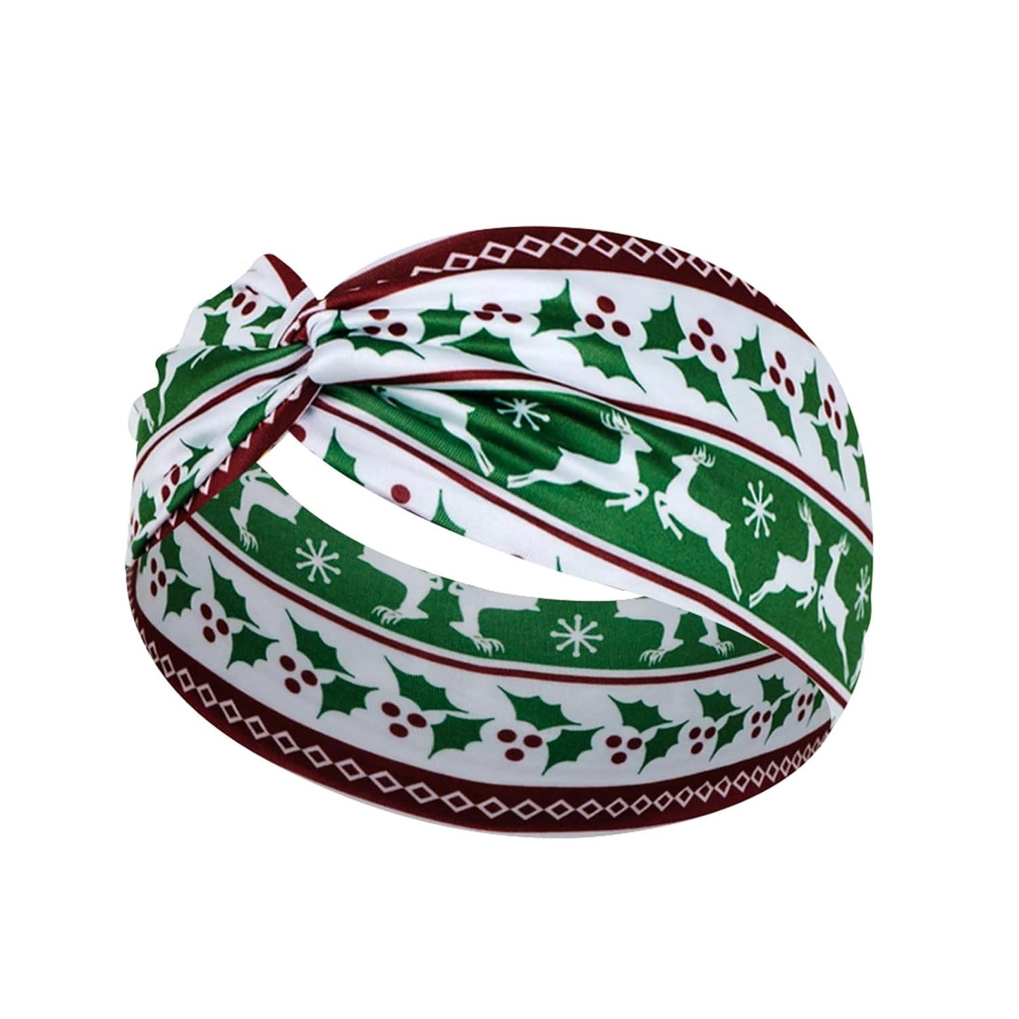 4Pcs Christmas Headbands for Women - Snowflake Santa Snowman Xmas Tree Holiday Hair Bands, Festive Gift Hair Accessories (Plaid)