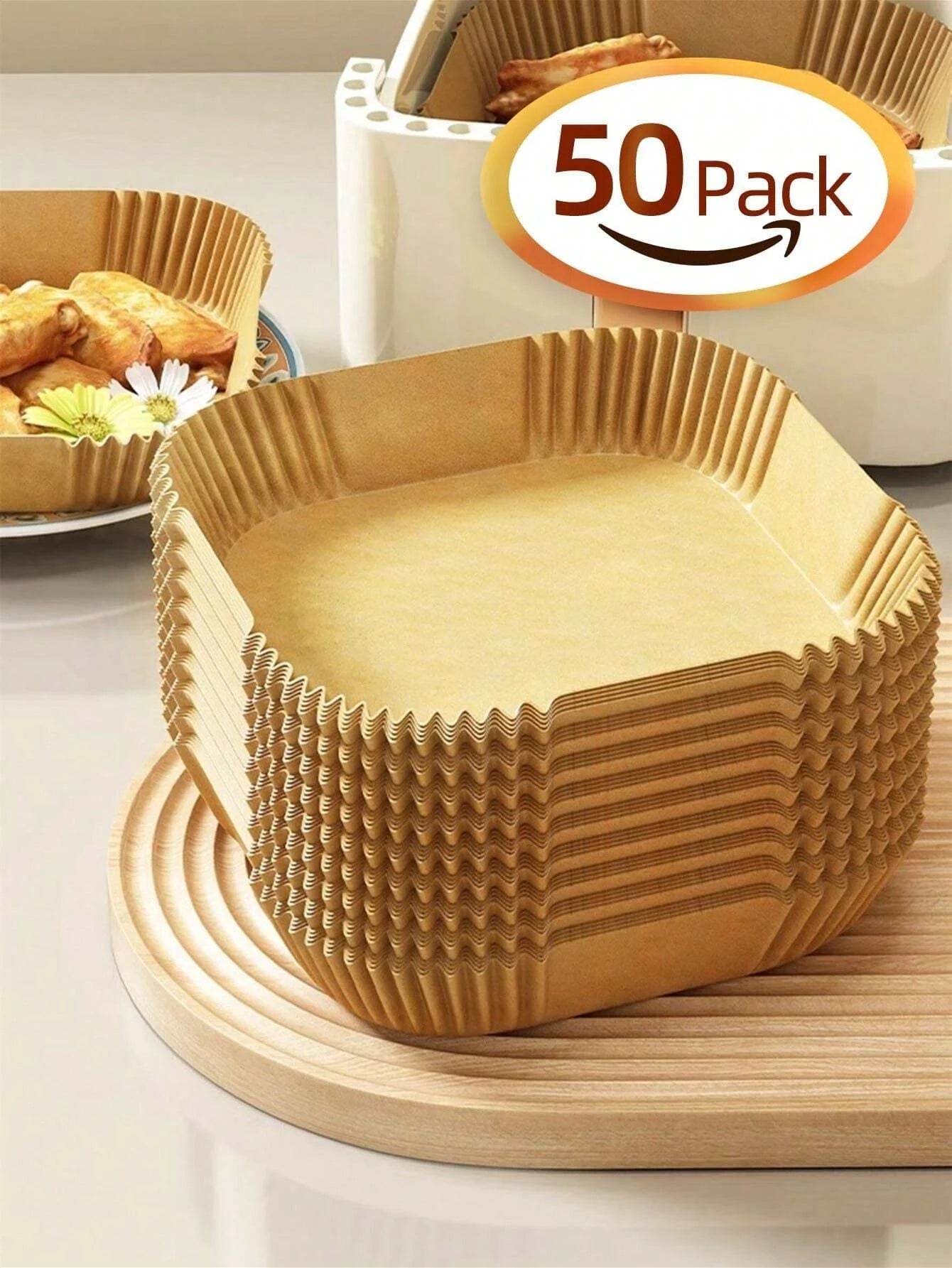 10-200Pcs Disposable Air Fryer Paper Non-Stick Kitchen Baking Airfryer Mat Oilproof Micro-Wave Barbecue Pad Baking Paper Liner