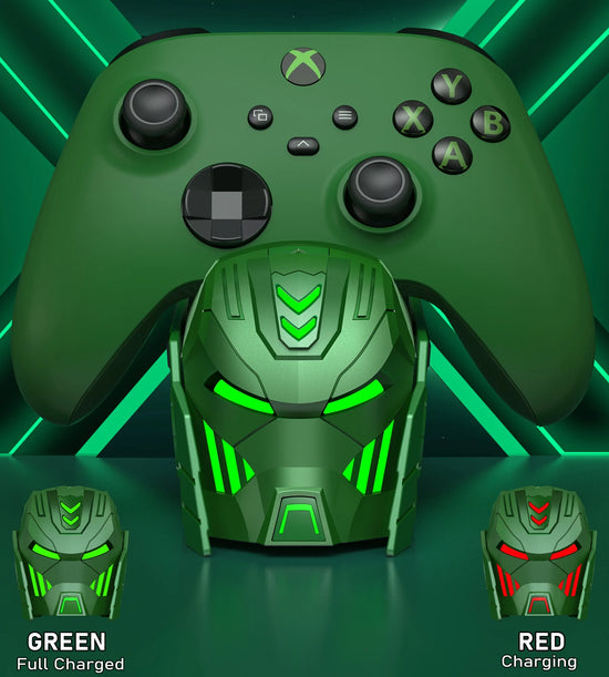 Xbox Controller Charger, Xbox Charging Station with 2X5520Mwh Rechargeable Battery Packs for Xbox One/Series X|S /Elite Controller-Green