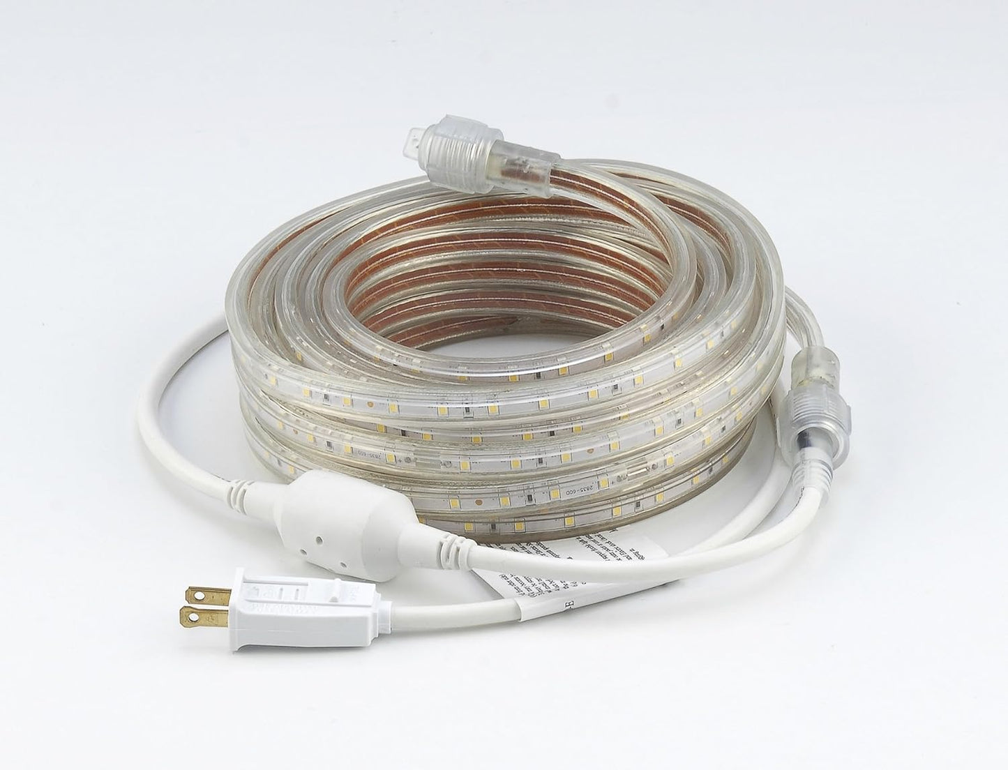 UL Listed, 50 Feet, Super Bright 13500 Lumen, 6000K Pure White, Dimmable, 110-120V AC Flexible Flat LED Strip Rope Light, Commercial Grade, Indoor Outdoor Use, Ready to Plug N Shine
