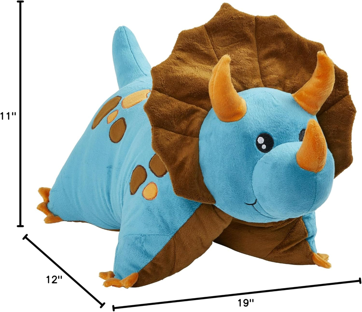 Triceratops Blue Dinosaur, 18" Stuffed Animal Plush Toy