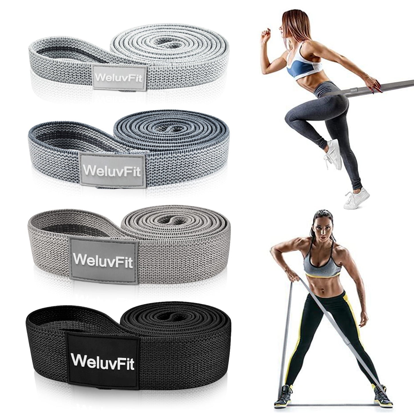 Long Resistance Bands, Workout Bands Resistance for Women and Men, Fitness Loop Booty Stretch Exercise Bands for Full Body Workout & Weight Training, Pull up Assistance Bands for Home Gym