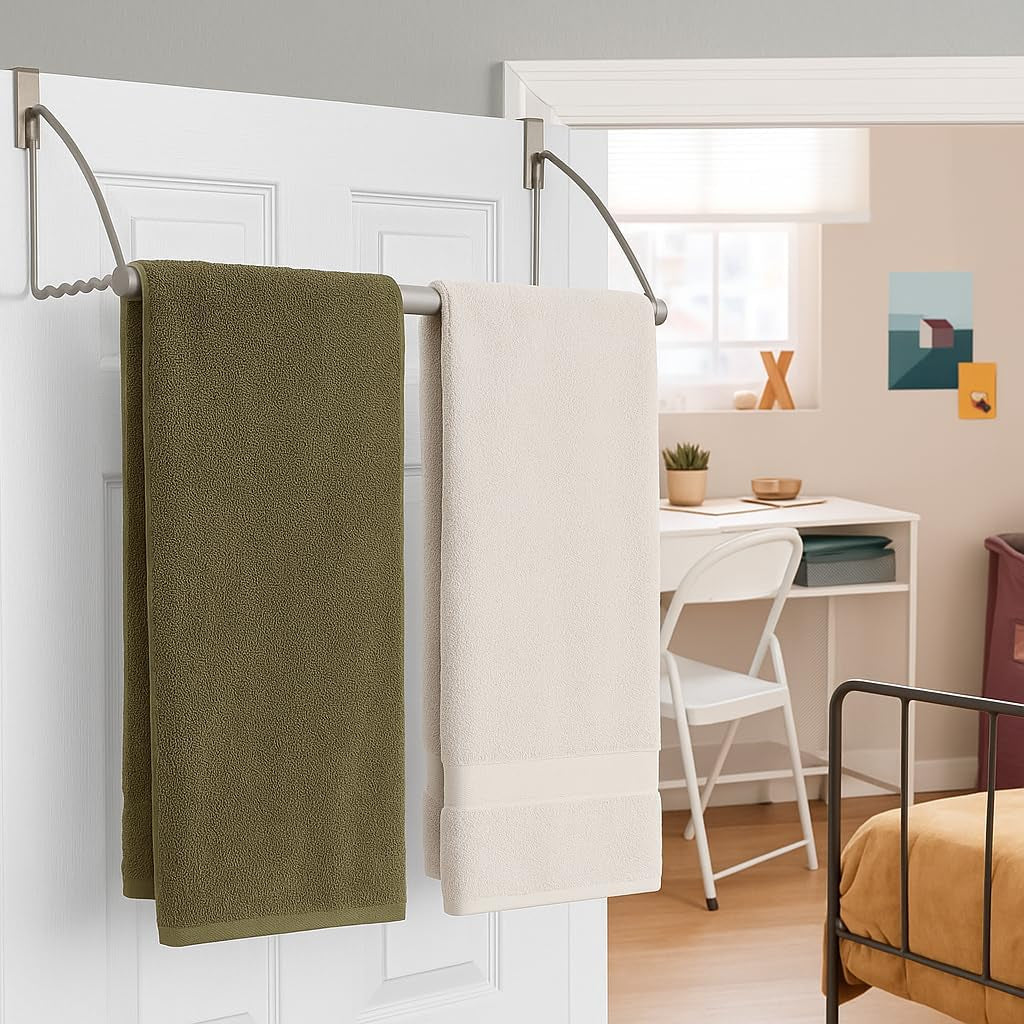over the Door Hanger - Door Rack Hangers for Clothes - Space Saving Designed for Bedroom & Bathroom - Ideal for Clothes & Towels - Drying Rack, Gray