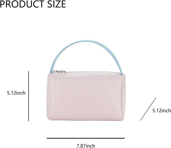 Makeup Bag for Women, Large Capacity Travel Cosmetic Bag, Portable PU Organizer Bag for Girl, Waterproof Make up Bag, Travel Essentials Pink