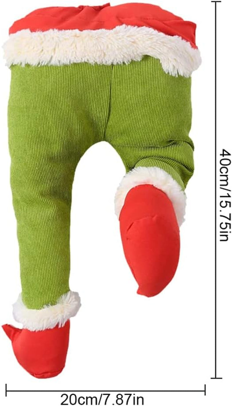 Christmas Thief Wreath Elf Stuffed Legs Tree Topper Decorations Plush Legs Xmas Hanging Ornaments Indoor Outdoor Decor Party Supplies