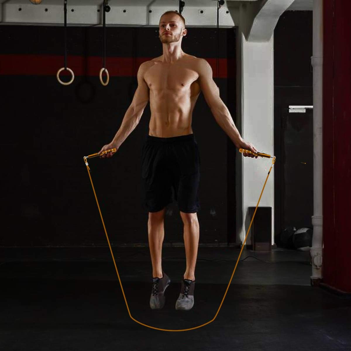 Jump Rope, Speed Jumping Rope for Training Fitness Exercise, Adjustable Adults Workout Skipping Rope for Men, Women, Kids, Girls