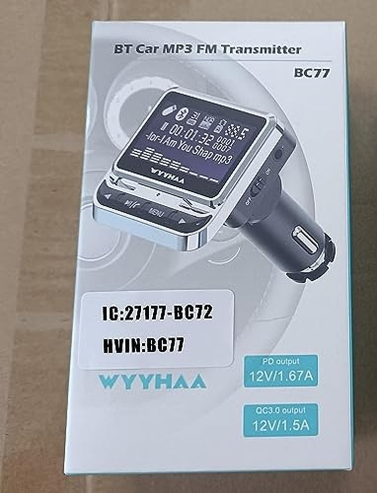 Bluetooth Fm Transmitter for Car, Wireless Car Radio Adapter, Handsfre