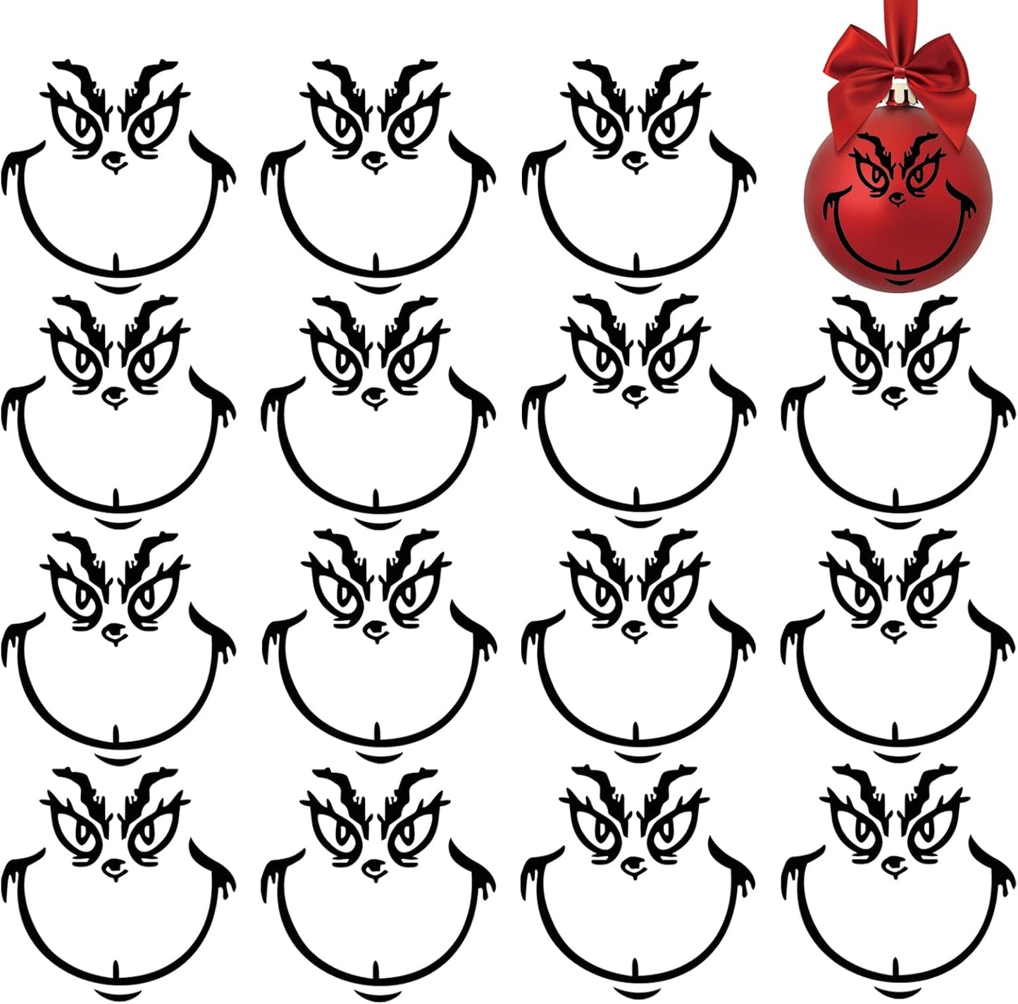 15 Pcs Christmas Face Stickers – Vinyl Transfer Stickers for Crafts, Ornaments, Cups, Jars, and Christmas Balls, Waterproof DIY Face Decals for Party Favors and Holiday Decorations – 3 X 3 In