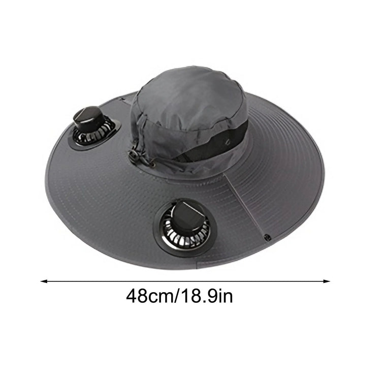Solar Fan Hat,Solar Powered Fan Hat,Wide Brim Solar Fan Hat Outdoor Wide Brim Sun Hat Solar Panel Fan Hat Solar Hat with Built in Fan with 2 Solar Fan Fishing Hat for Men - Removable & Usb Charging