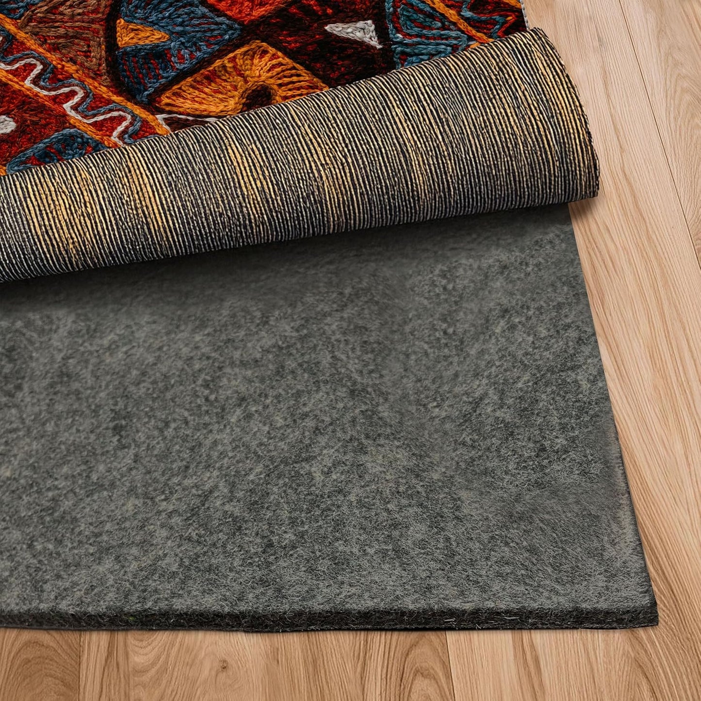 5'X7' Felt TPO Non Slip Rug Pad | 1/4" Thick Rug Cushion | anti Slip Grips for Hardwood Floors