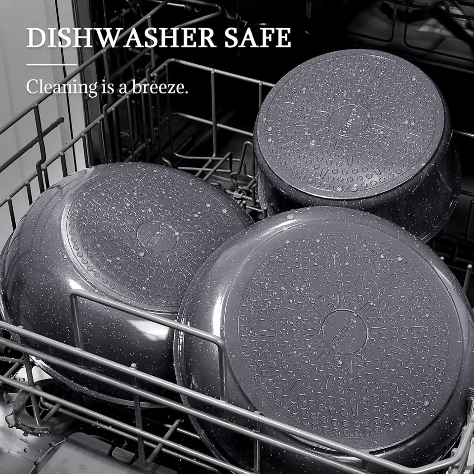 11 Piece Nonstick Ceramic Cookware Set with Detachable Handles
