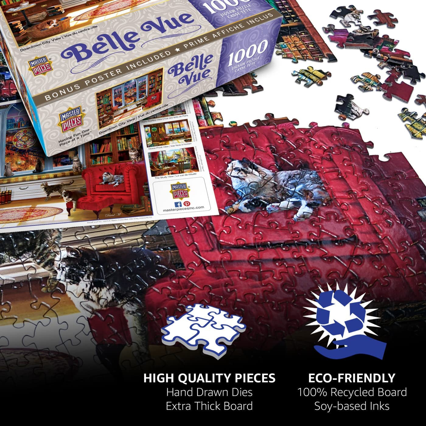 - 300 Piece Jigsaw Puzzle with Large EZ Grip Shapes, Glows in the Dark, Bedtime Stories, Activity Fun for Adults, Seniors, Family, Kids, 18" X 24"