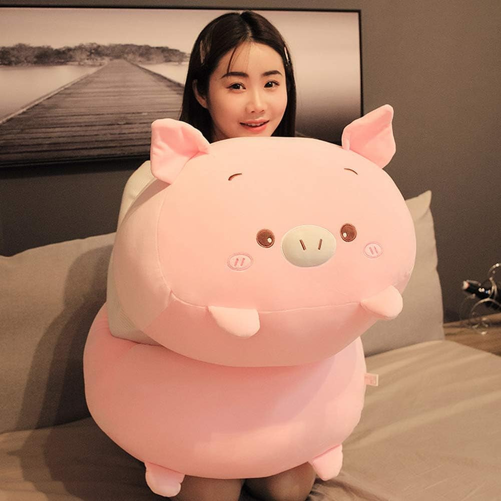 Pig Plush Pillow Soft Pig Stuffed Animal Toy Piggy Body Pillow, 23.6"