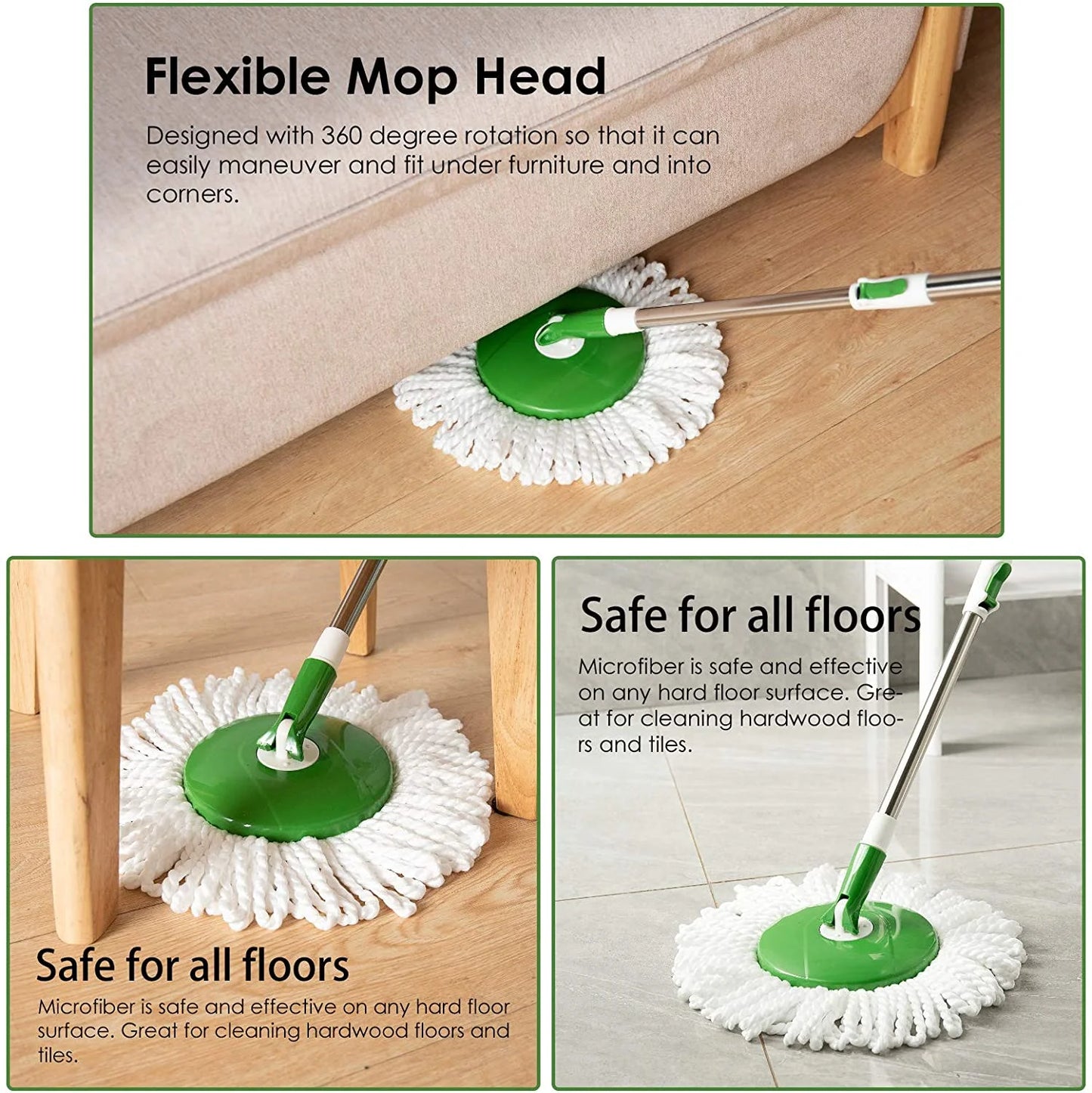 Collapsible Spin Mop System with 2 Pads
